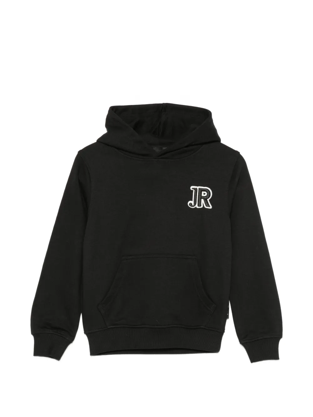 John Richmond Junior logo-patch pouch-pocket hoodie - Nero