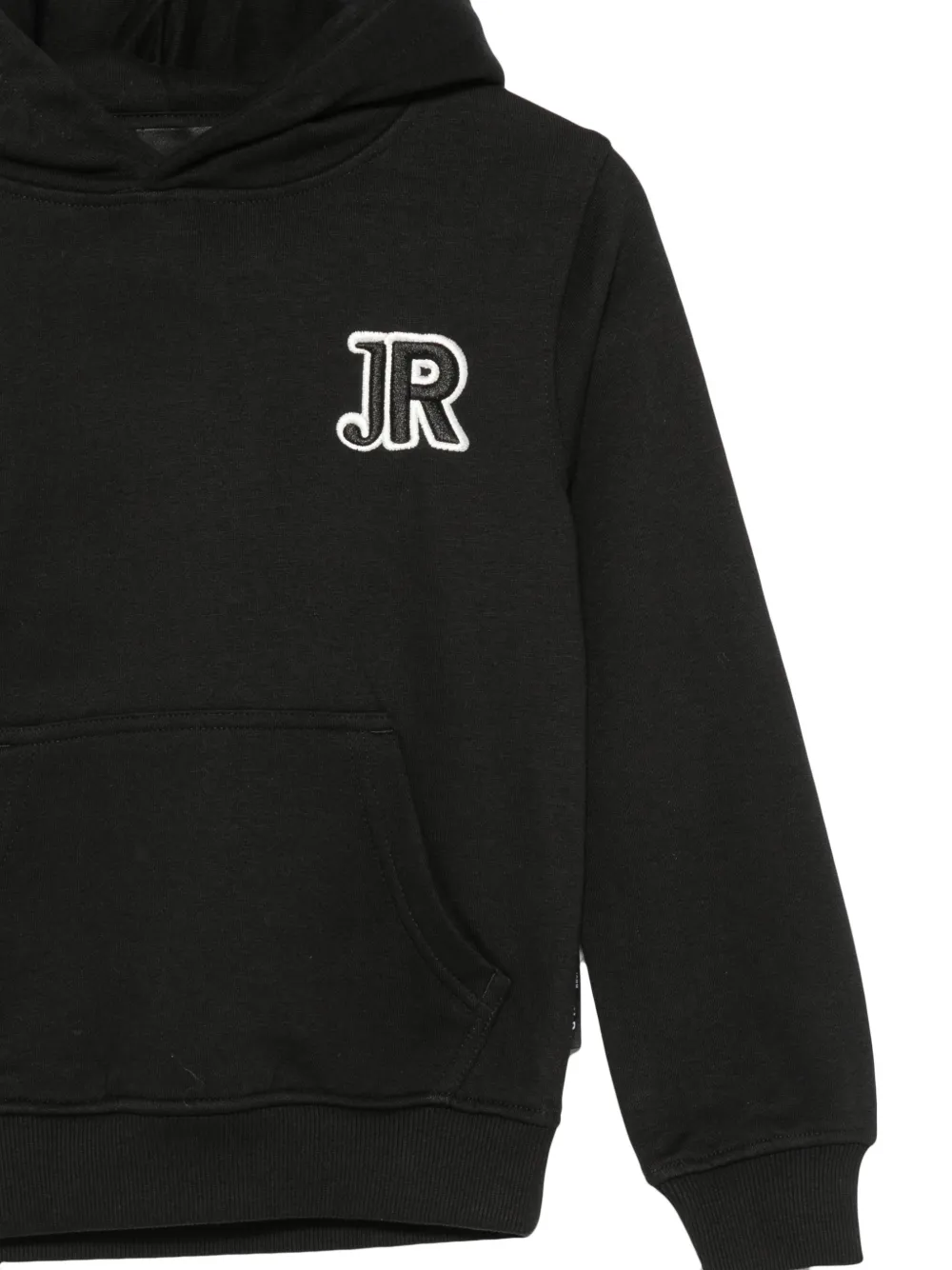 John Richmond Junior Hoodie met logo-patch en opgestikte zak Zwart