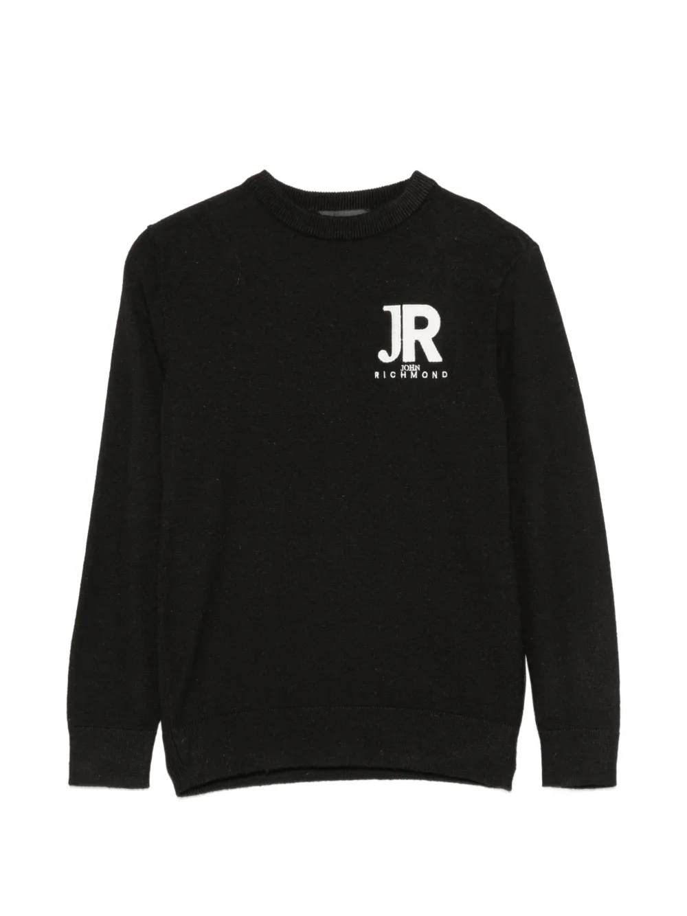 John Richmond Junior logo-embroidered crew neck sweater - Nero