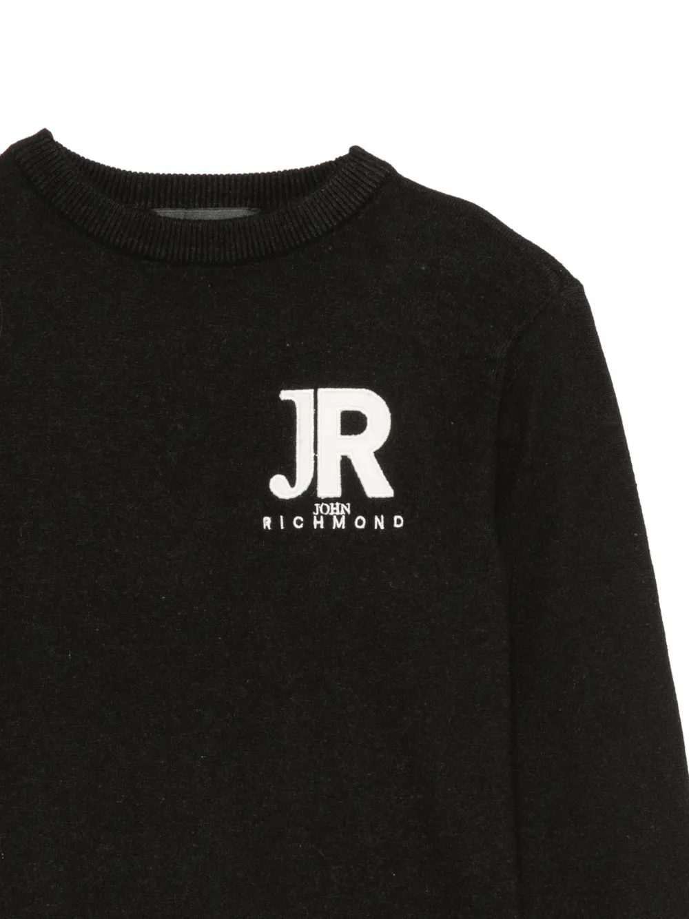 John Richmond Junior Sweater met ronde hals en geborduurd logo Zwart