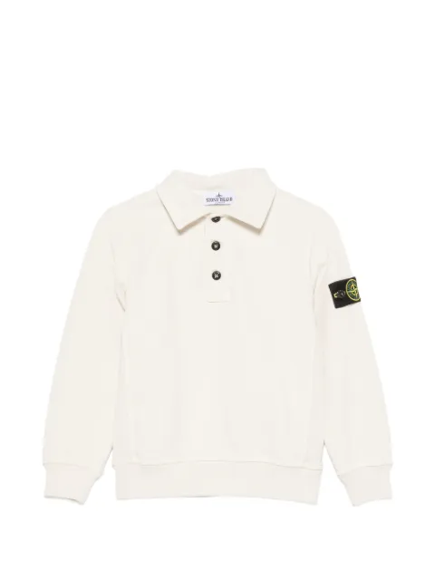 Stone Island Junior logo-patch button-up polo shirt