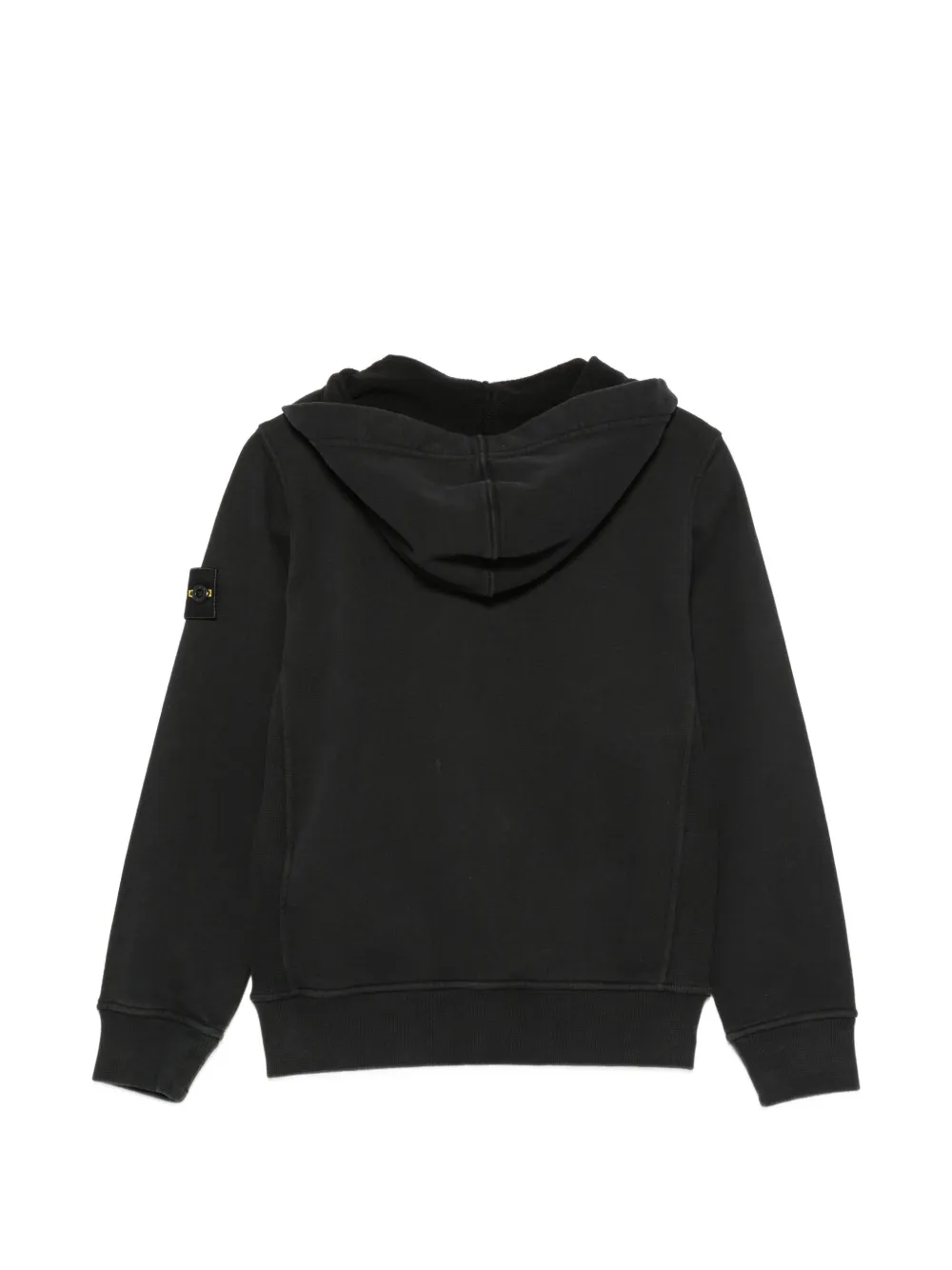 Stone Island Junior Compass hoodie met rits en patch Zwart