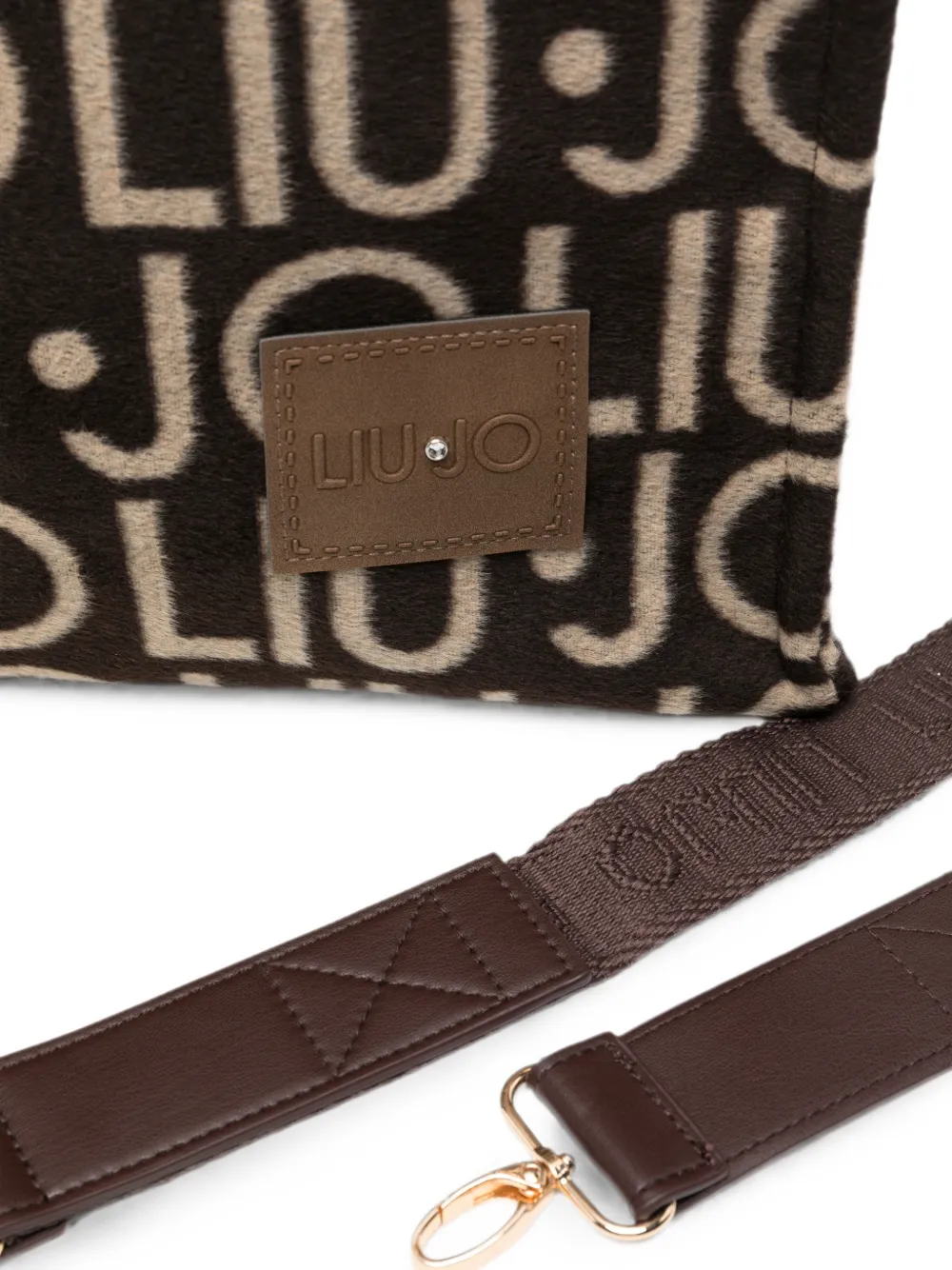 LIU JO Intarsia shopper Bruin