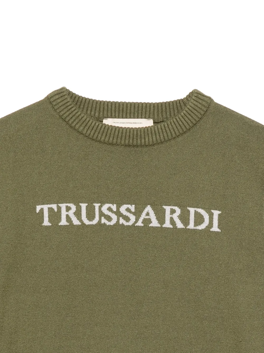 TRUSSARDI JUNIOR Trui met ronde hals en logo Groen