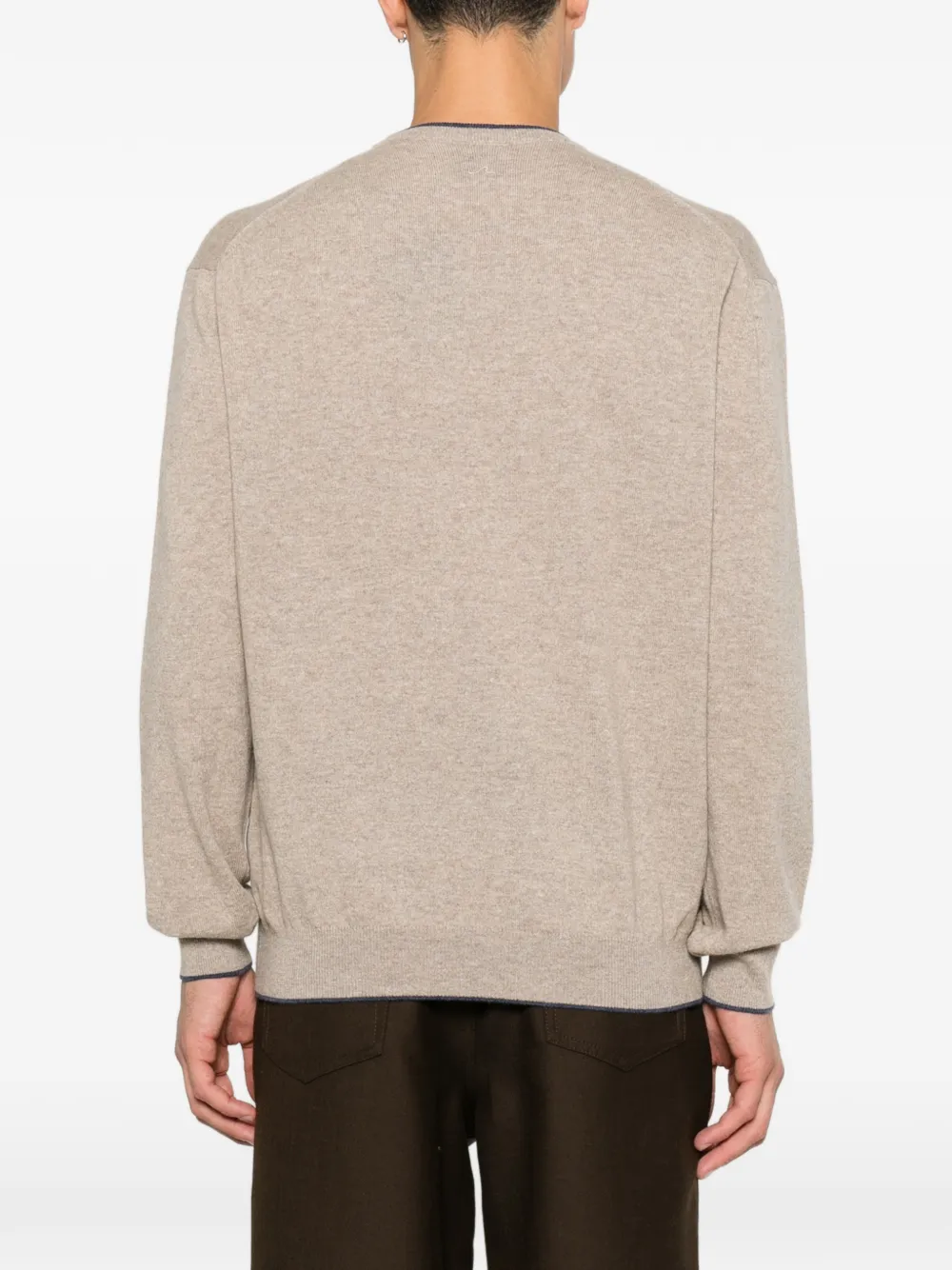 Paul & Shark long-sleeve contrast-trim sweater Beige