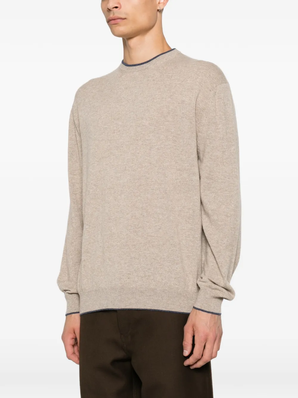 Paul & Shark long-sleeve contrast-trim sweater Beige
