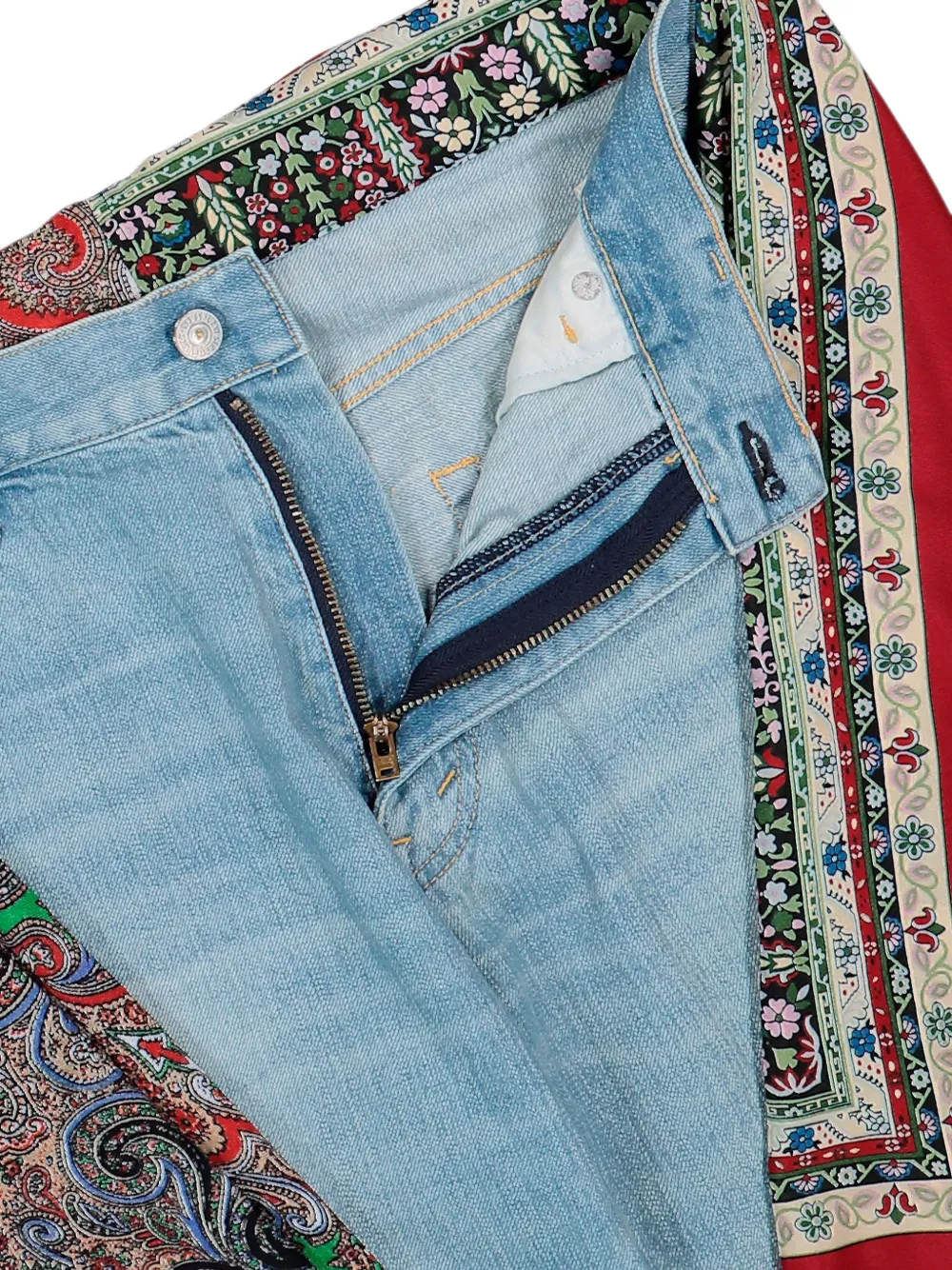 Junya Watanabe MAN Jeans met bandana vlak en paisley-print Blauw