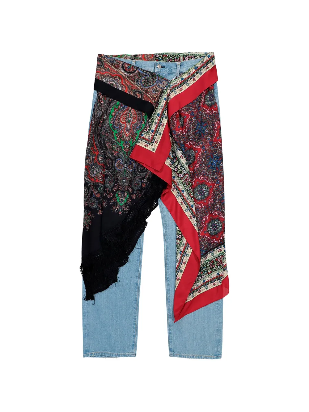 Junya Watanabe MAN Jeans met bandana vlak en paisley-print Blauw