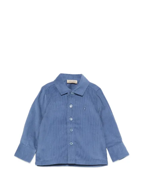 TRUSSARDI JUNIOR corduroy-effect logo-embroidered shirt