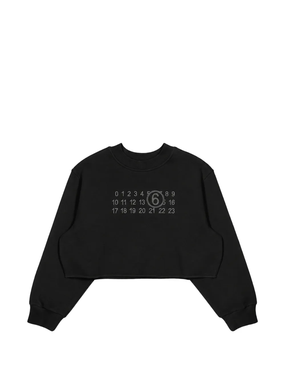 MM6 Maison Margiela Kids rhinestone-embellished sweatshirt - Nero