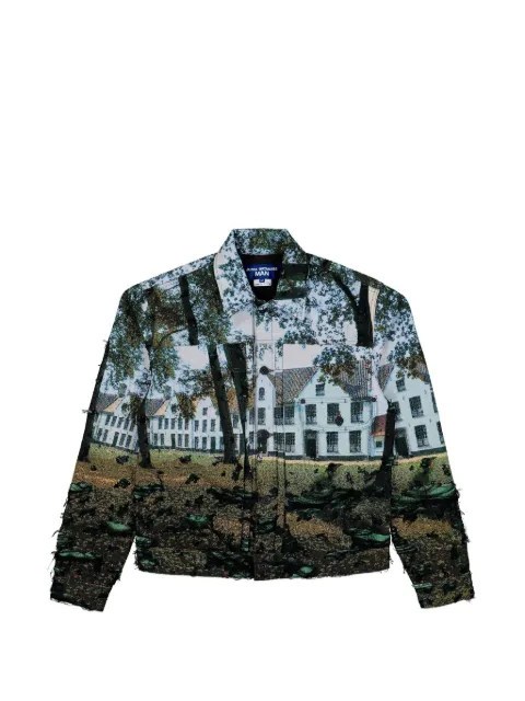 Junya Watanabe MAN button-fastening landscape-motif shirt jacket