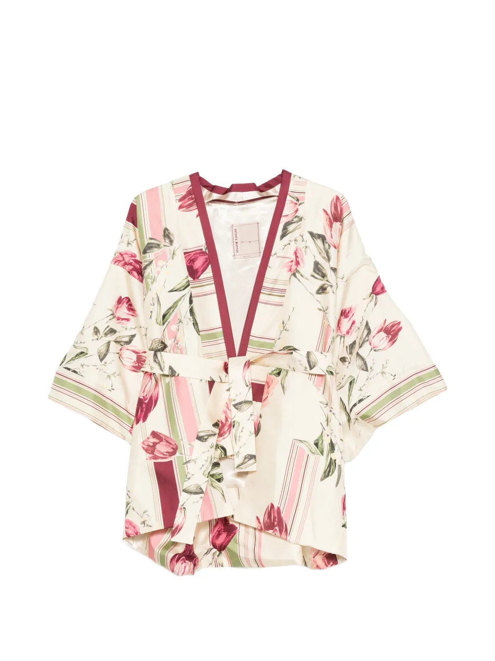 Antonio Marras floral-print belted jacket - Nude