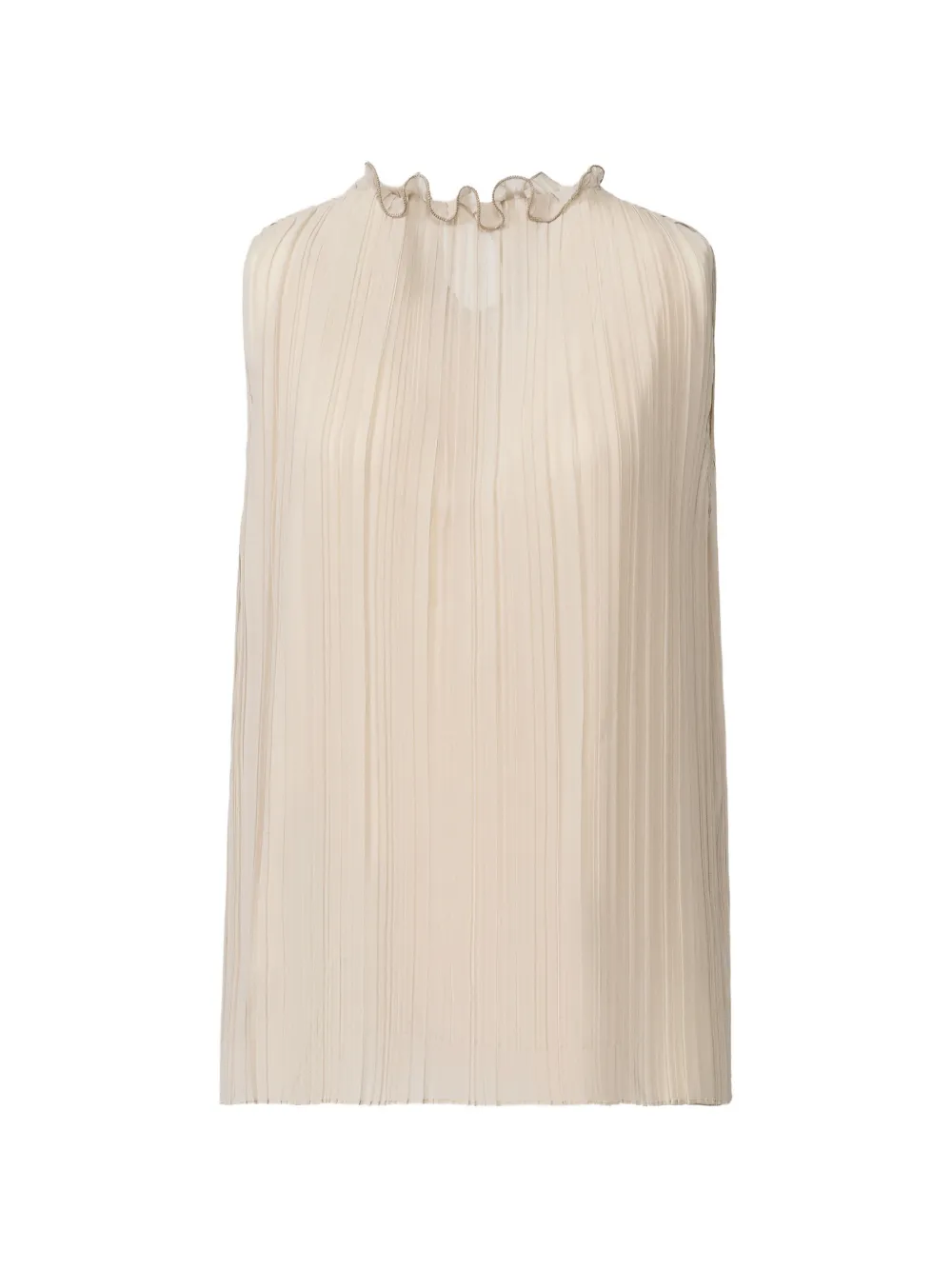 Fabiana Filippi pleated ruffled-collar top - Toni neutri