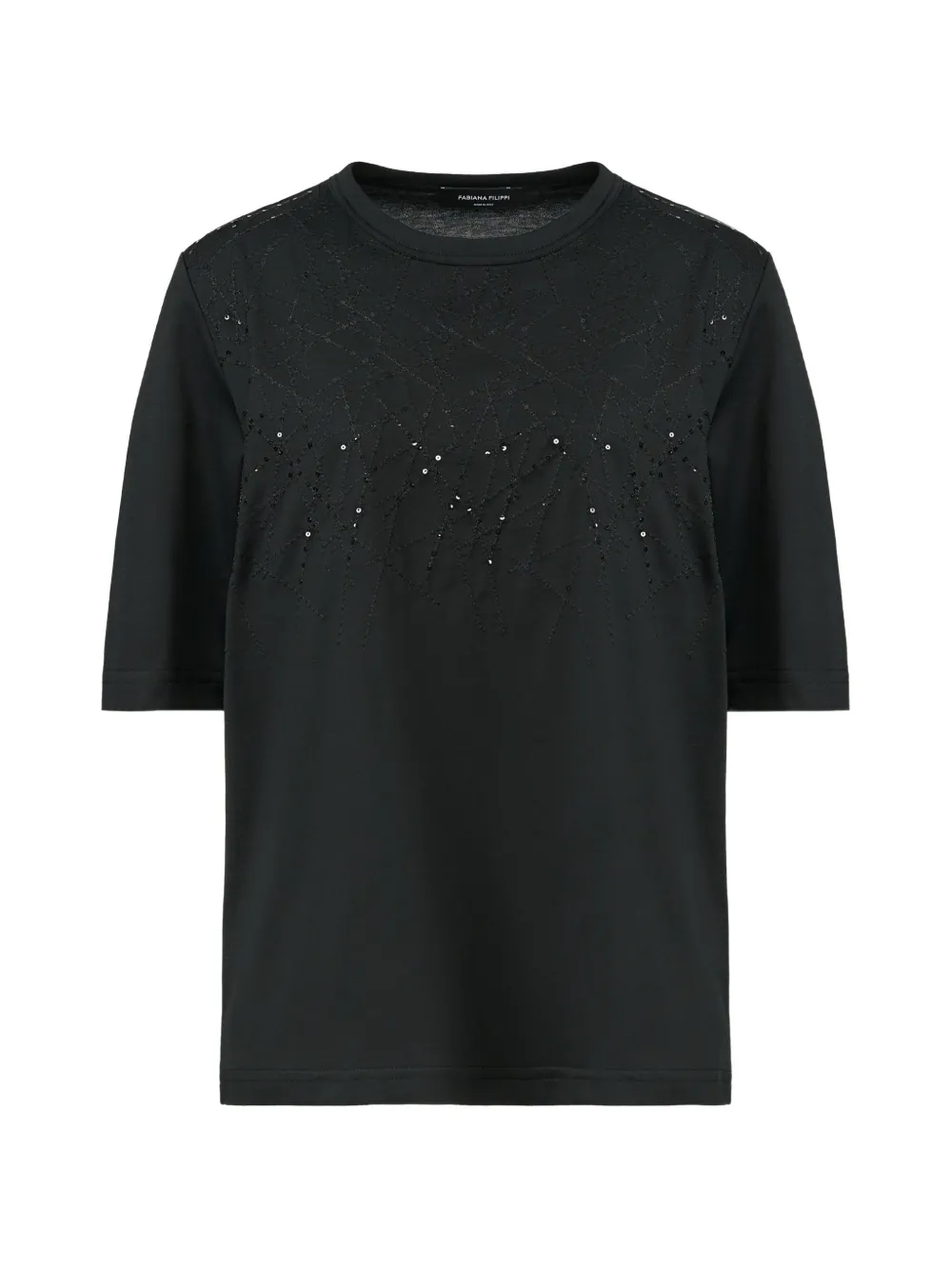 Fabiana Filippi T-shirt met pailletten Zwart