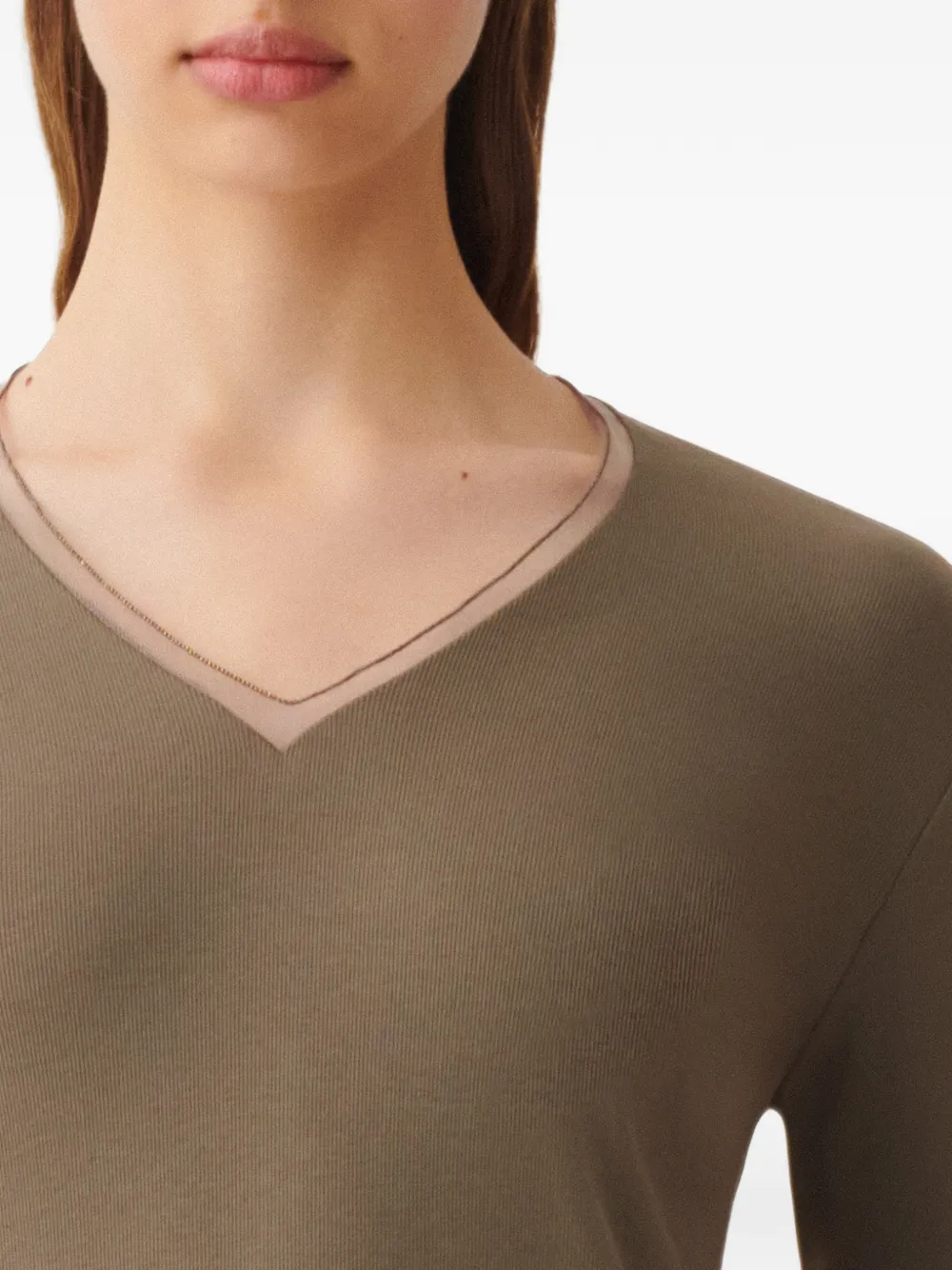 Fabiana Filippi T-shirt met V-hals Groen