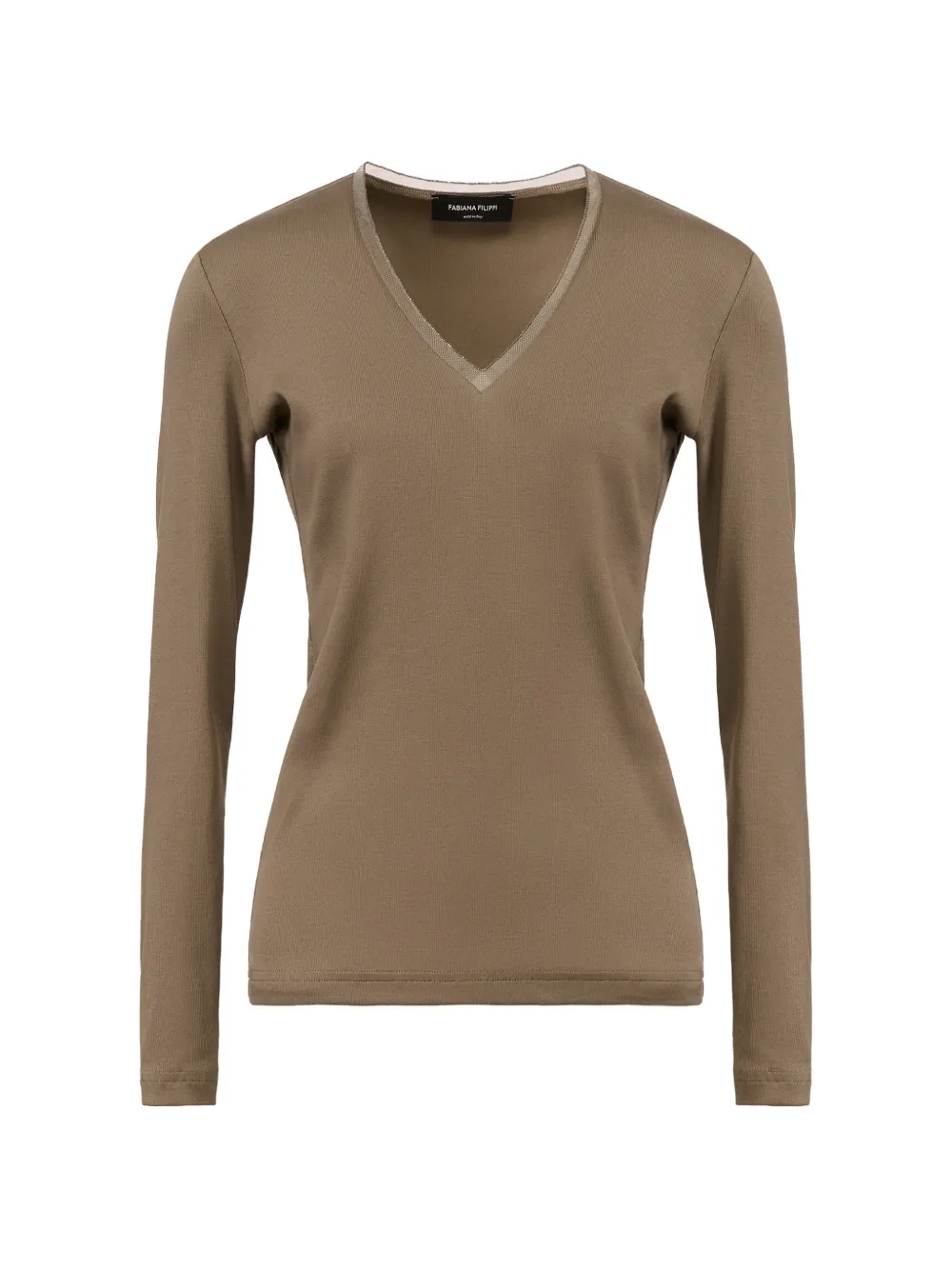 Fabiana Filippi V-neck long-sleeve T-shirt - Verde