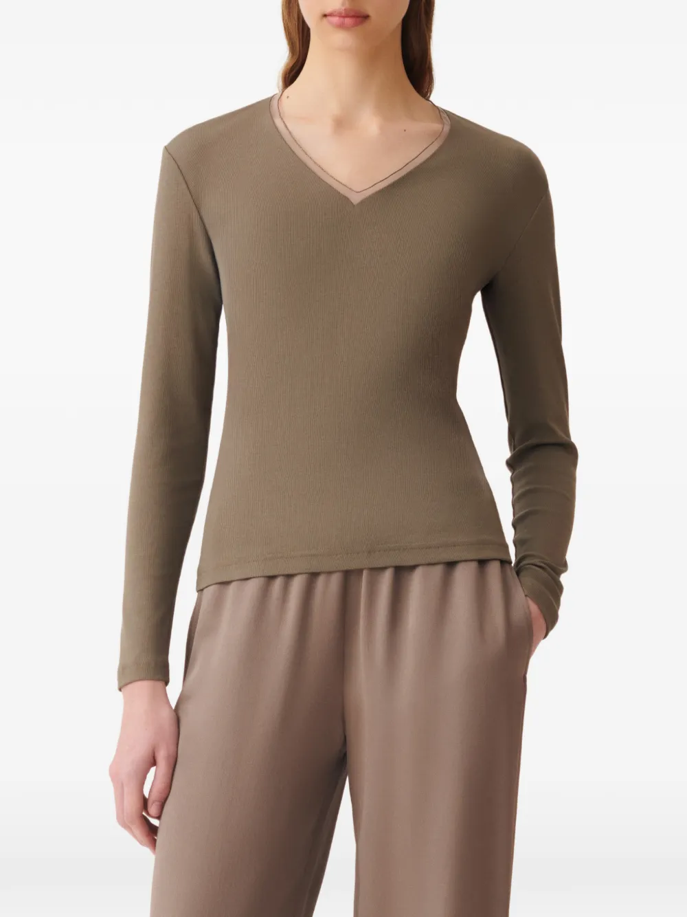 Fabiana Filippi T-shirt met V-hals Groen