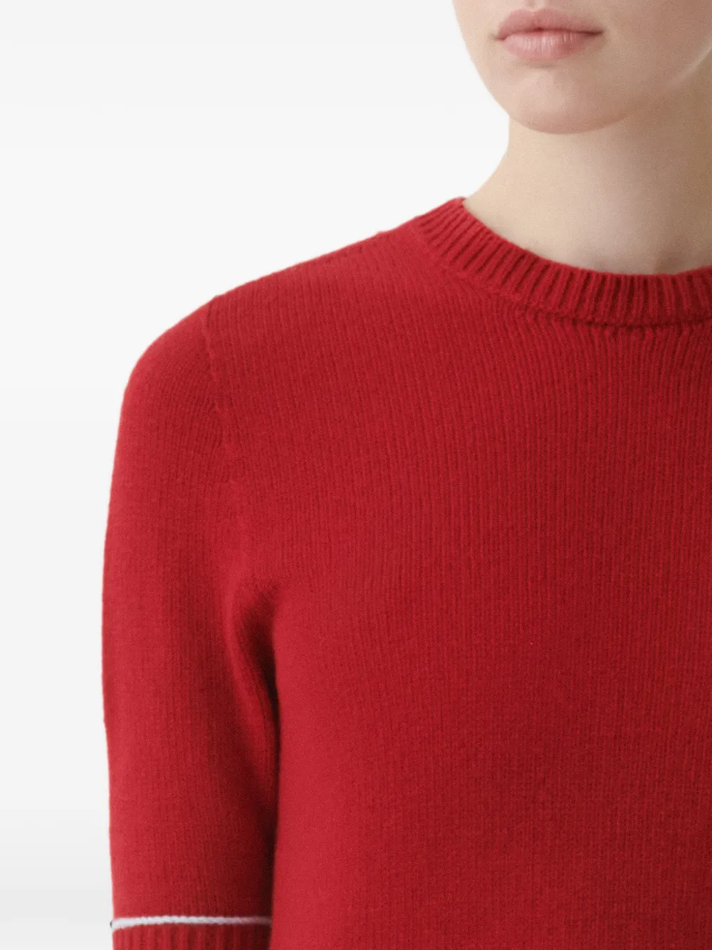 Fabiana Filippi Trui met contrasterende afwerking en korte mouwen Rood