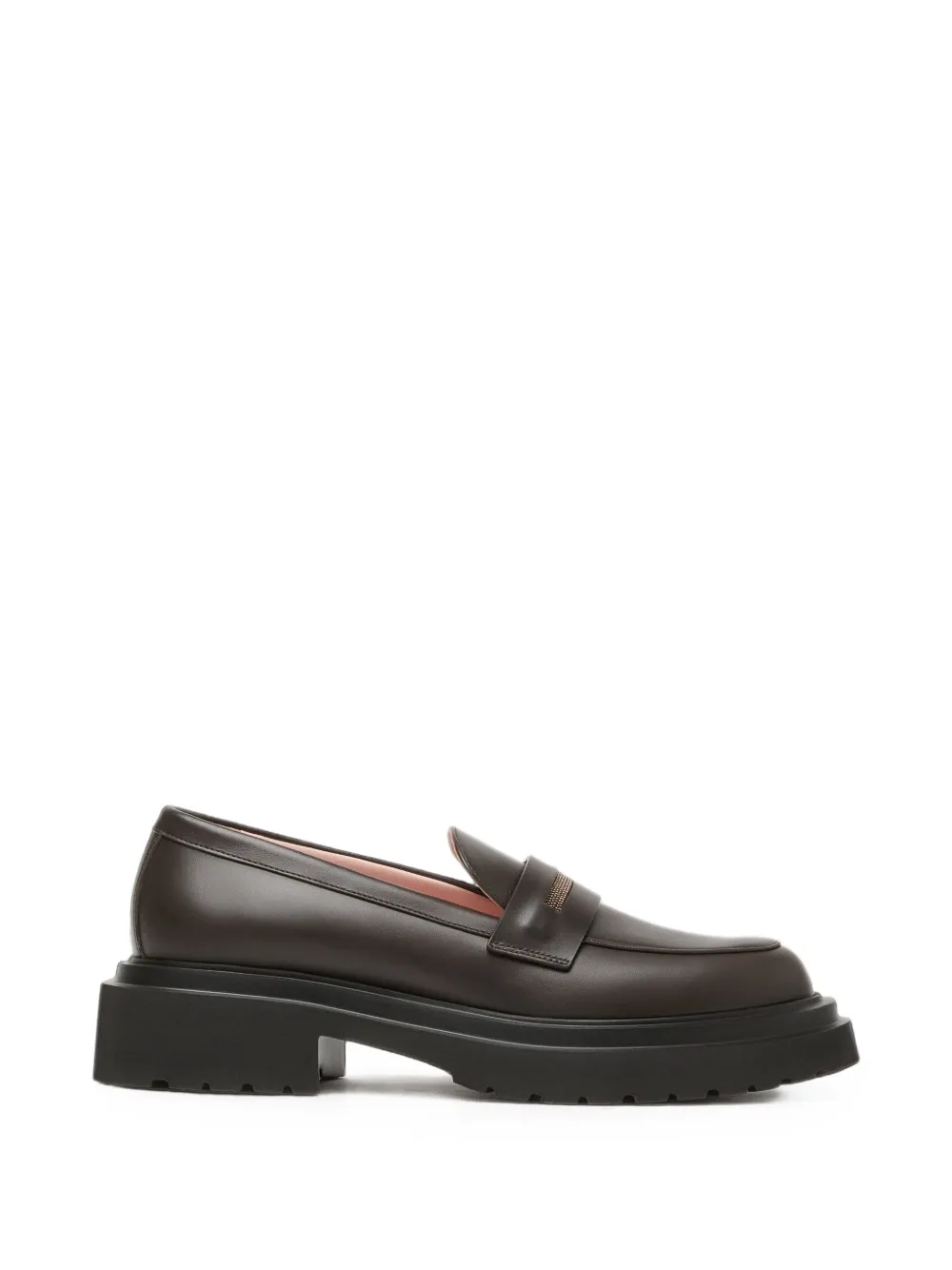 Fabiana Filippi monili-chain lug-sole loafers - Marrone