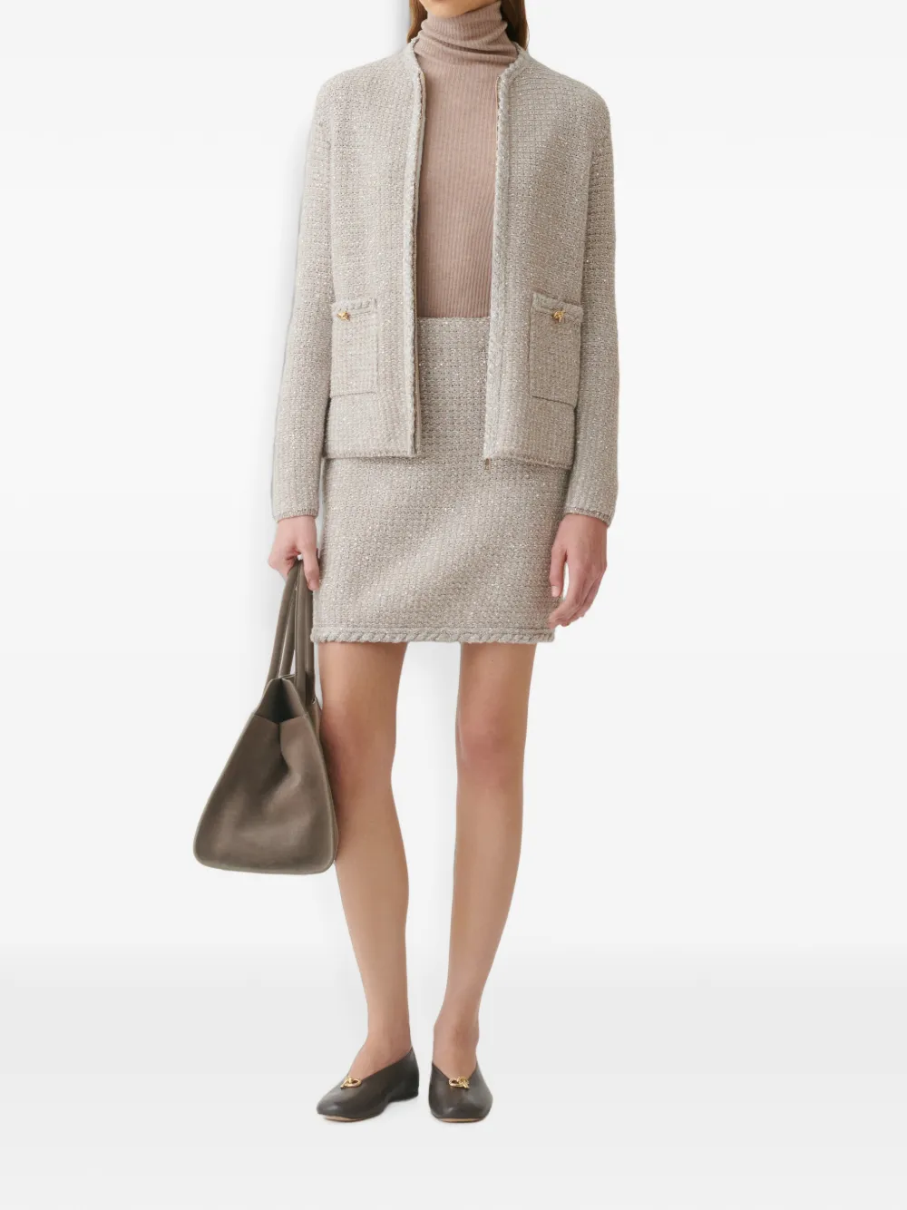 Fabiana Filippi Vest met pailletten Beige