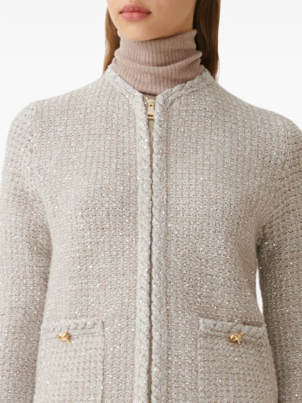 Fabiana Filippi Vest met pailletten Beige