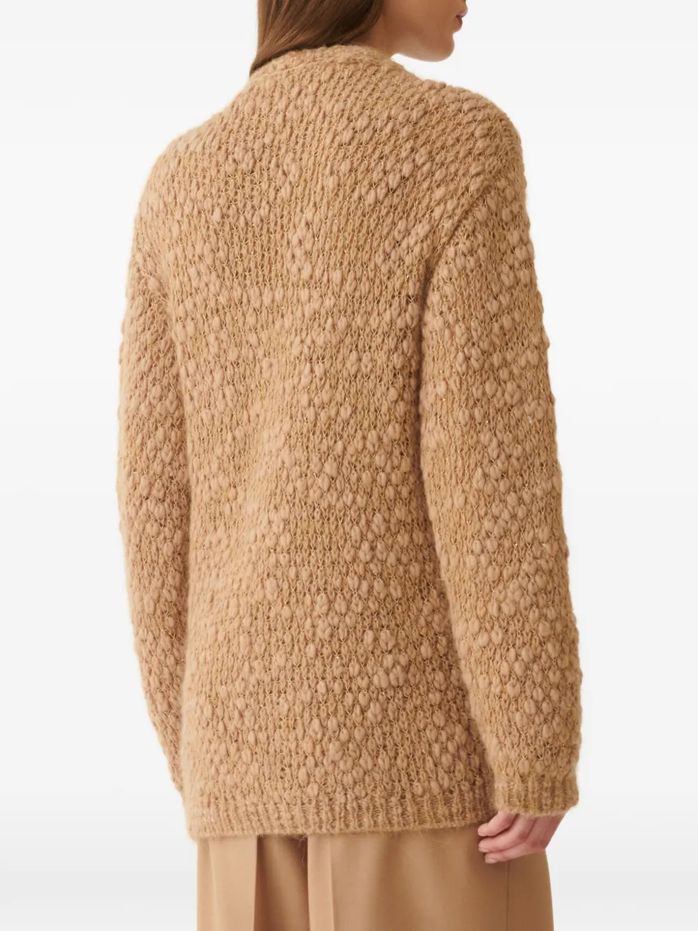 Fabiana Filippi Opengebreid vest verfraaid met pailletten Beige