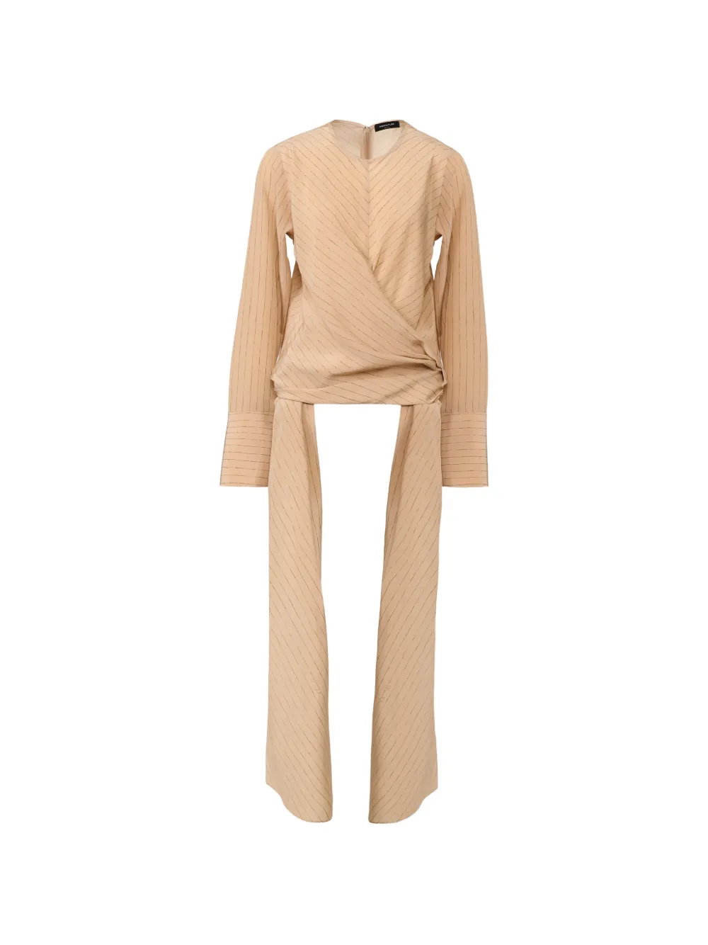 Fabiana Filippi Wikkelblouse met krijtstreep Beige