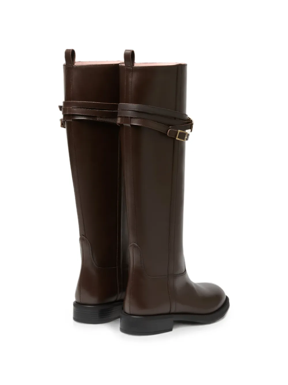 Fabiana Filippi buckle-strap leather knee-high boots Bruin