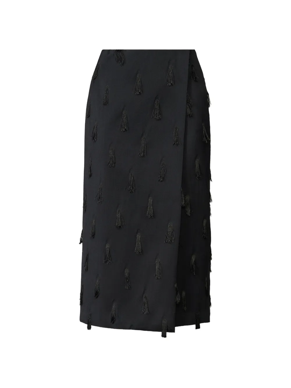 Fabiana Filippi tassel-embellished wrap midi skirt - Nero