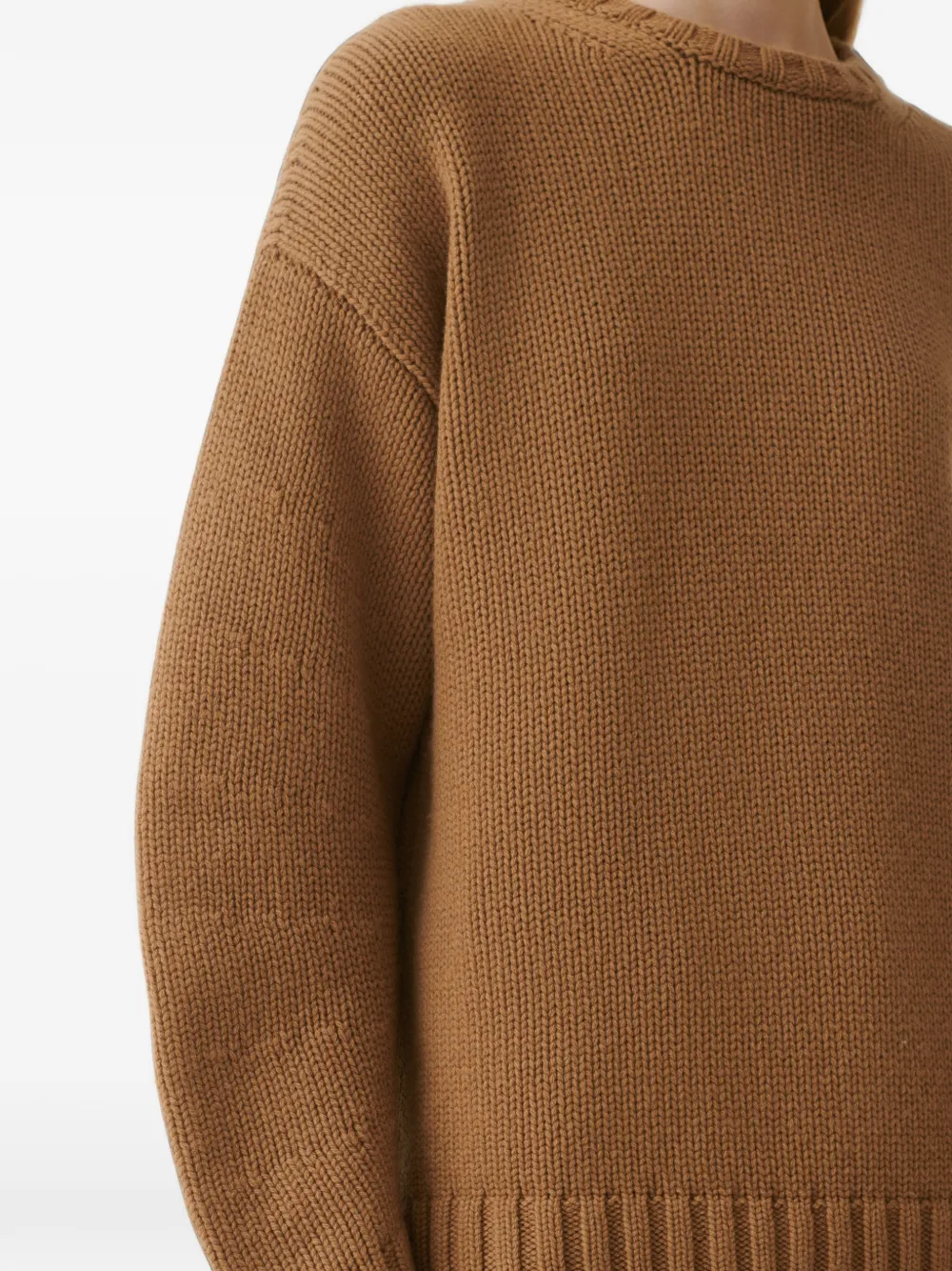 Fabiana Filippi Grofgebreide trui met verlaagde schouders Beige