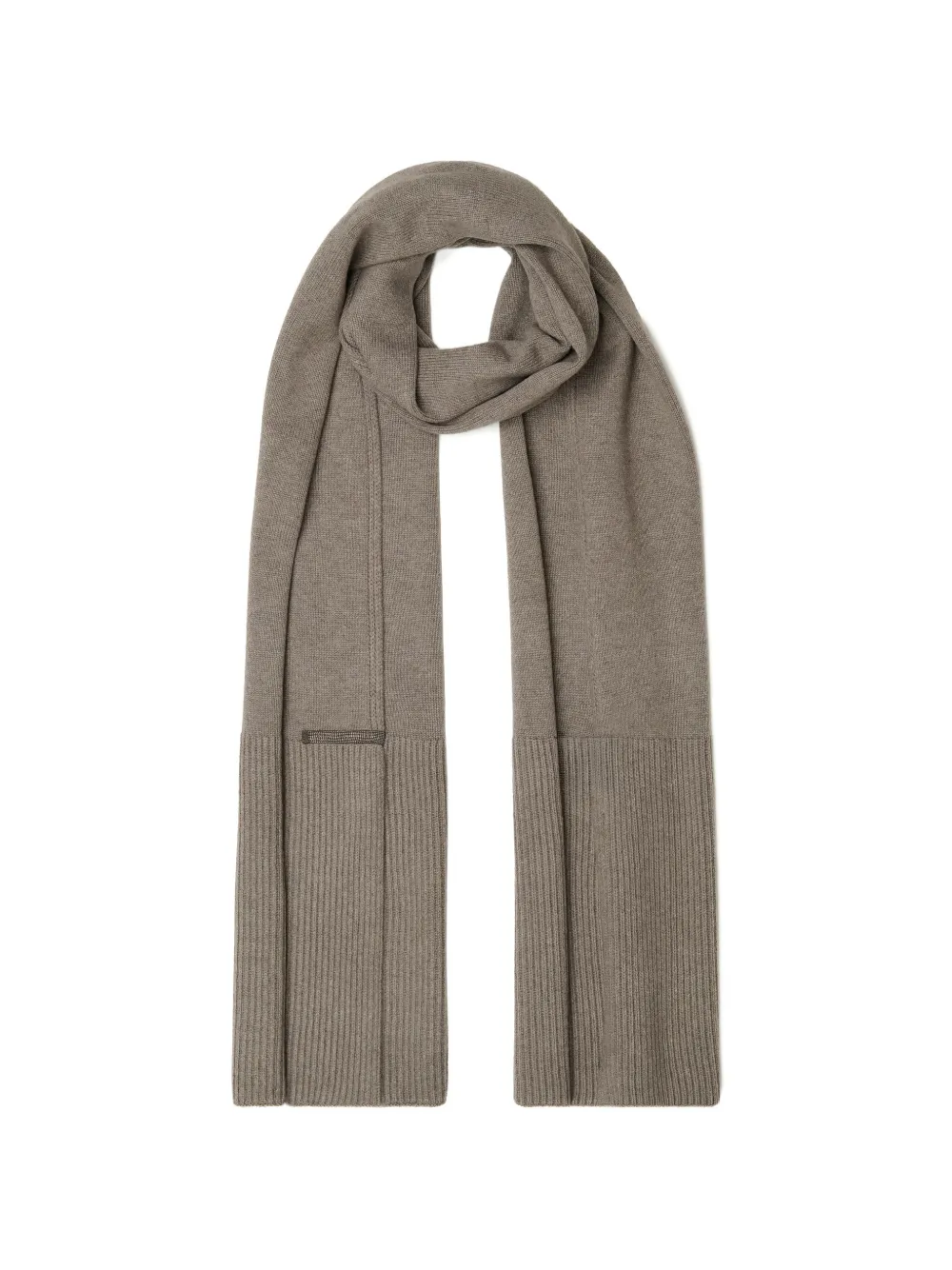 Fabiana Filippi ribbed-knit panelled scarf - Toni neutri