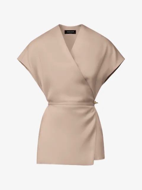 Fabiana Filippi top con diseño cruzado y cinturón