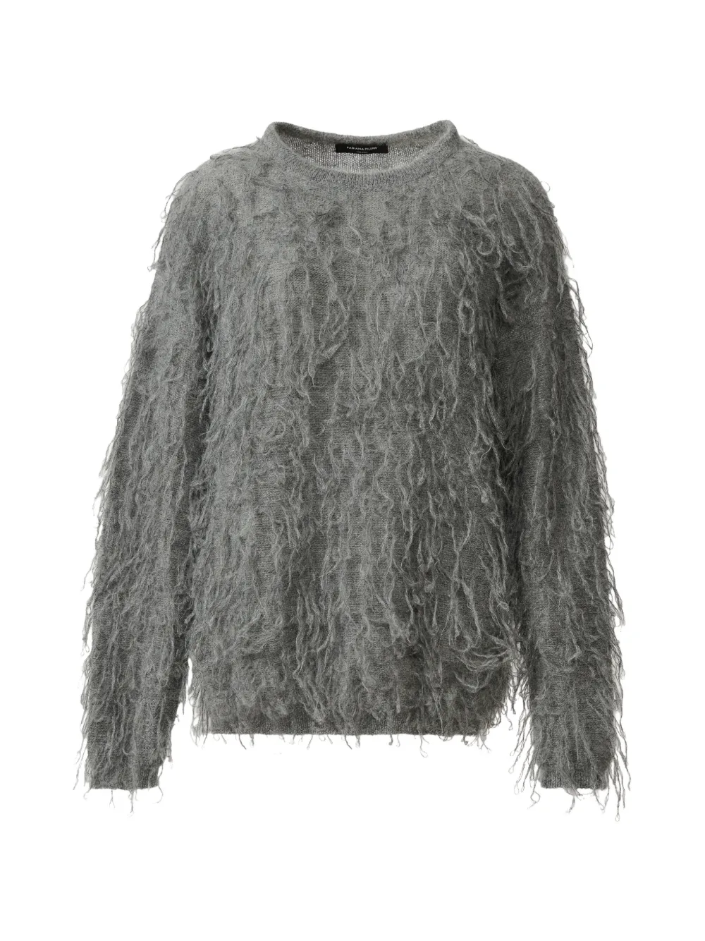 Fabiana Filippi feather-trim loop-knit sweater - Grey