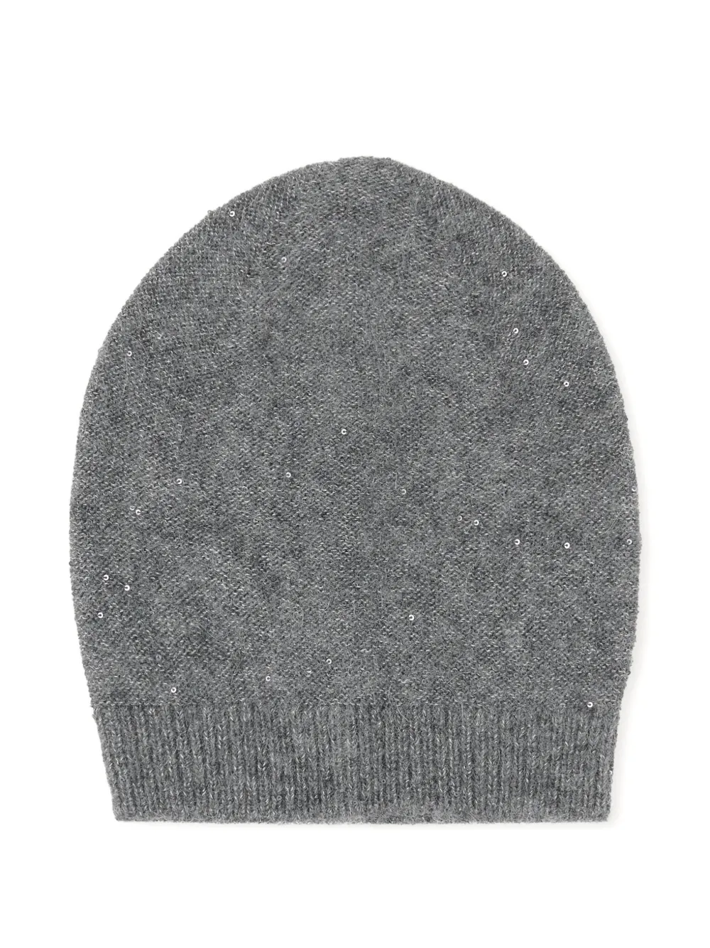 Fabiana Filippi sequin-embellished ribbed-knit beanie hat - Gris Fabiana Filippi sequin-embellished ribbed-knit beanie hat - Gris