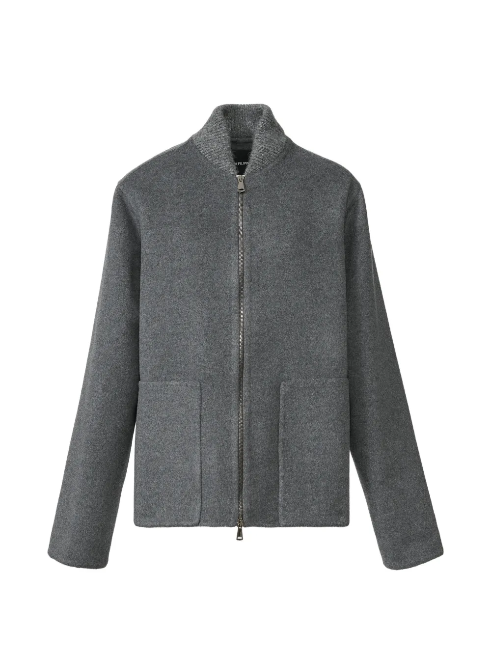 Fabiana Filippi ribbed-knit trim coat - Grigio