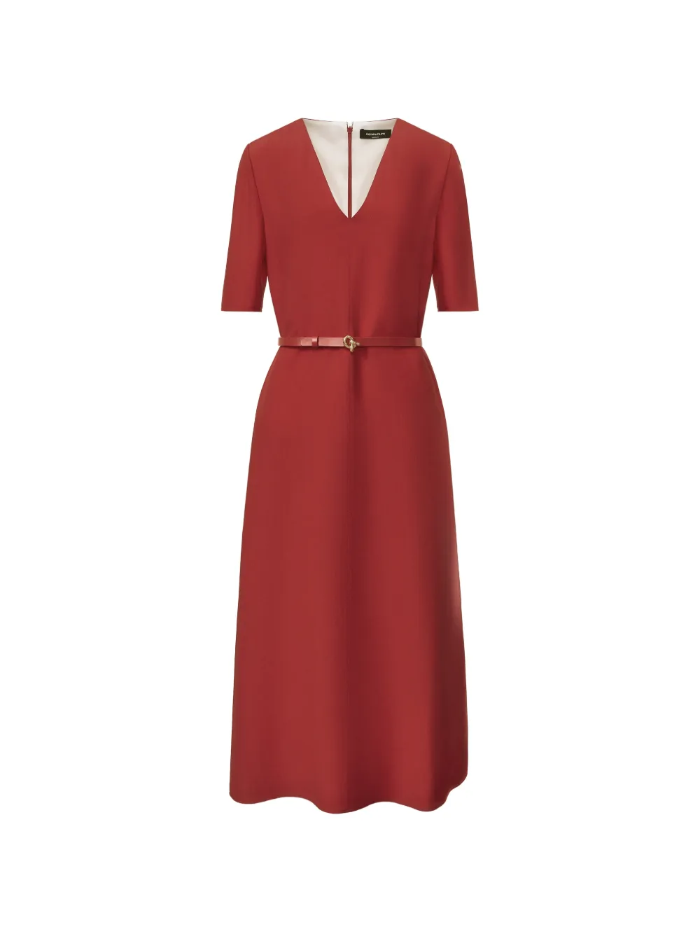 Fabiana Filippi belted V-neck midi dress - Red