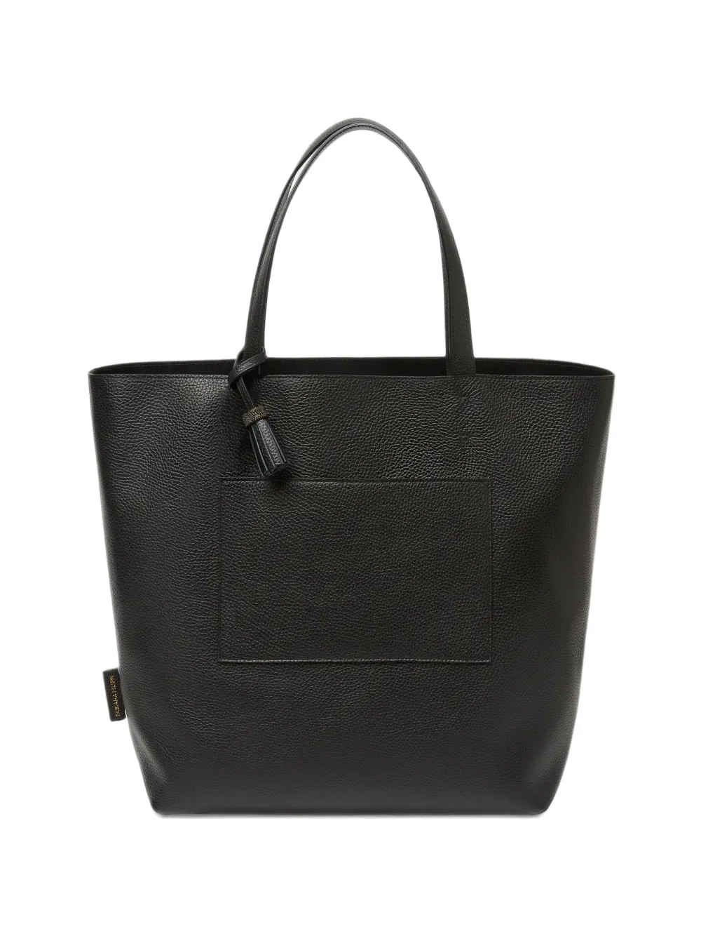 Fabiana Filippi grained leather tassel tote bag