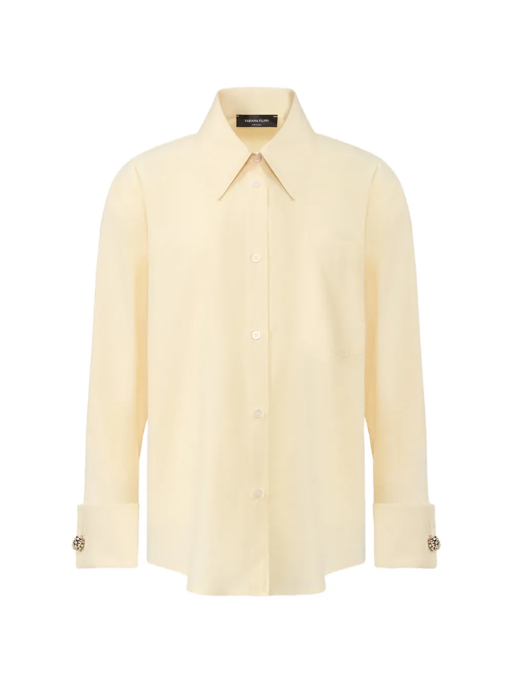 Fabiana Filippi embellished-cuff pocket-detail shirt - Jaune Fabiana Filippi embellished-cuff pocket-detail shirt - Jaune