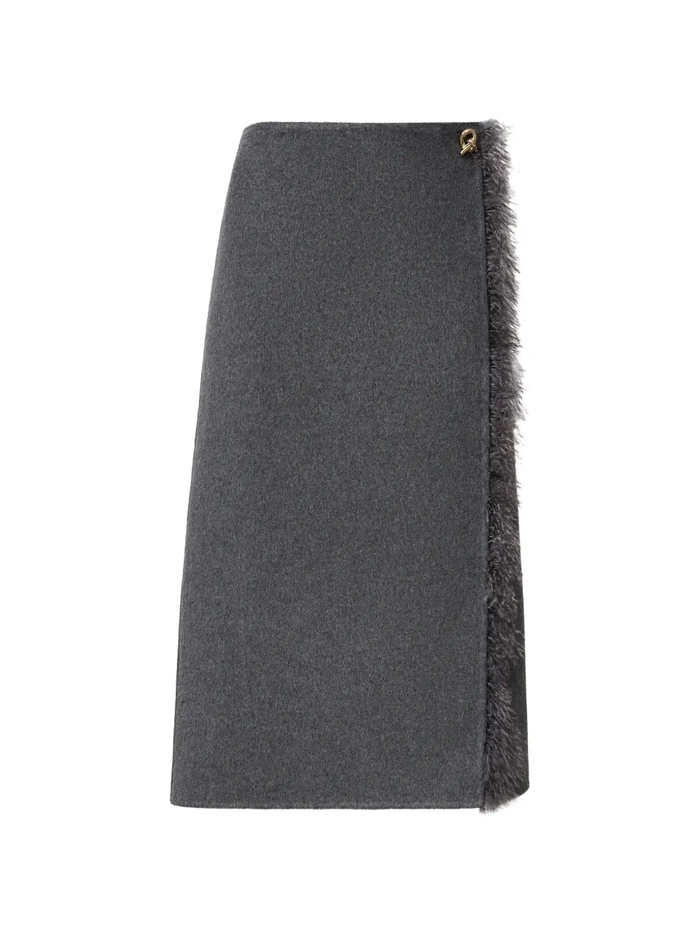 Fabiana Filippi feather-trim wrap midi skirt - Grigio