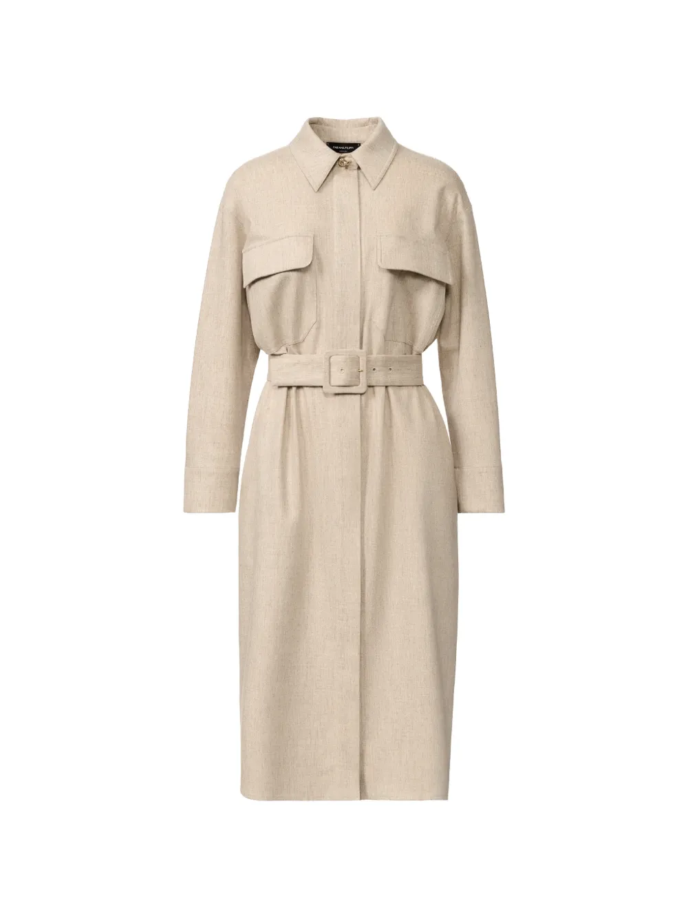 Fabiana Filippi Safari belted waffle-knit midi dress - Tons neutres Fabiana Filippi Safari belted waffle-knit midi dress - Tons neutres