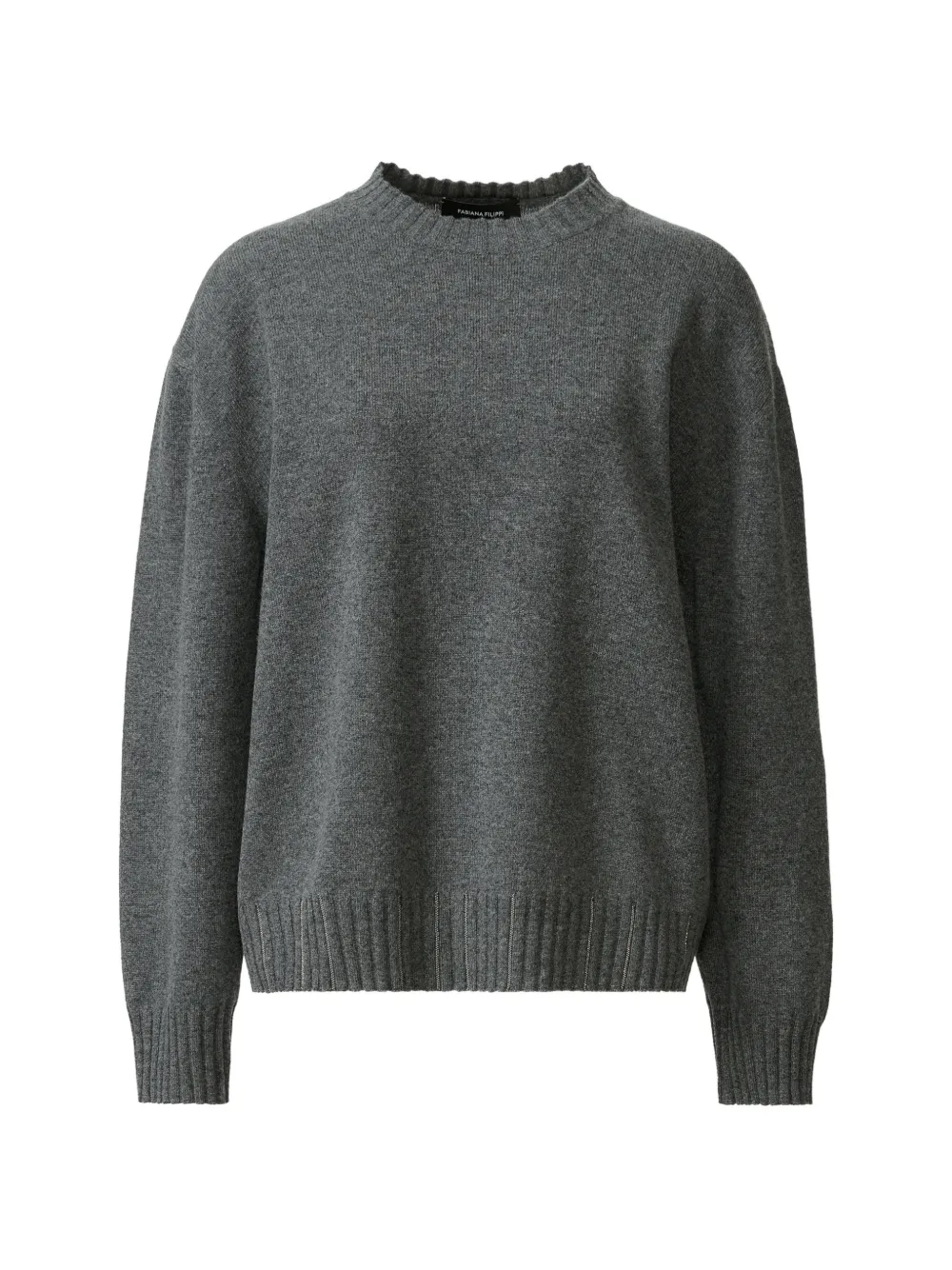 Fabiana Filippi bead-embellished ribbed-trim sweater - Grey