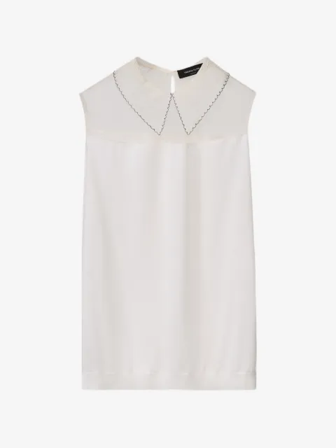 Fabiana Filippi lace-collar mesh-yoke blouse