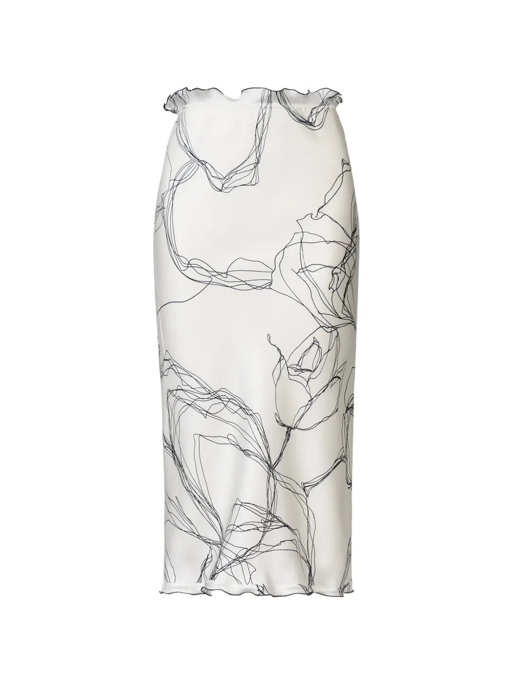Fabiana Filippi floral-print ruffled skirt - Bianco