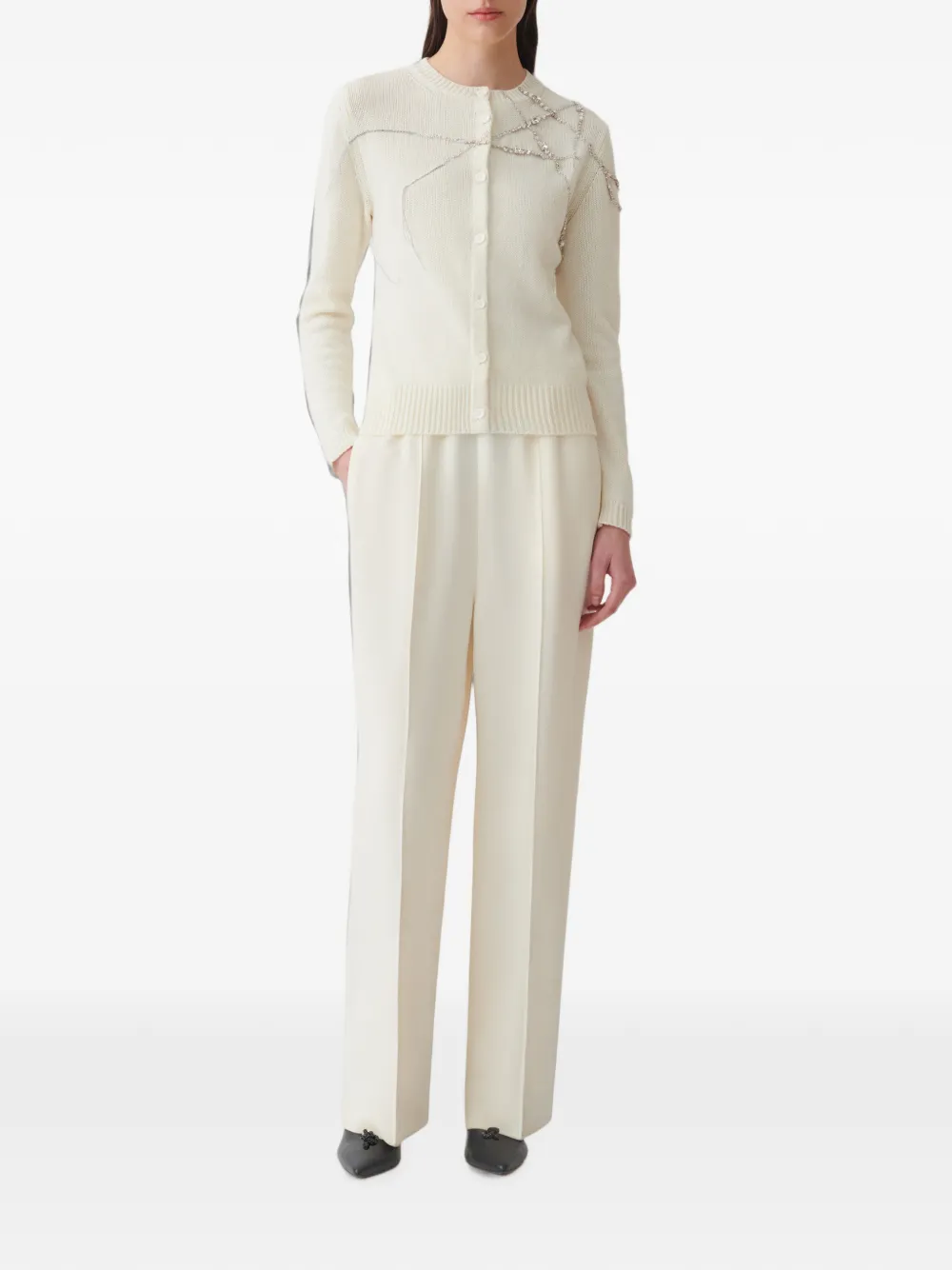 Fabiana Filippi Platinum vest verfraaid met kristallen Beige