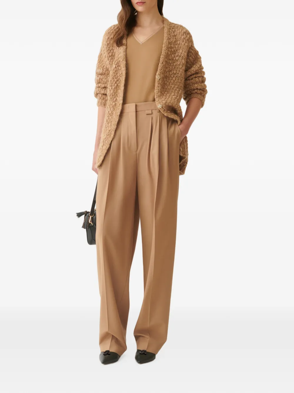 Fabiana Filippi Top met V-hals Beige