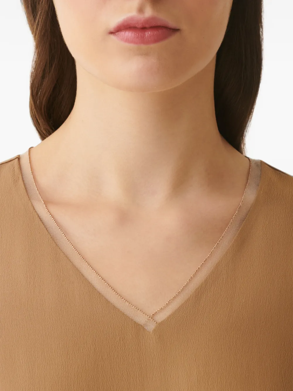 Fabiana Filippi Top met V-hals Beige