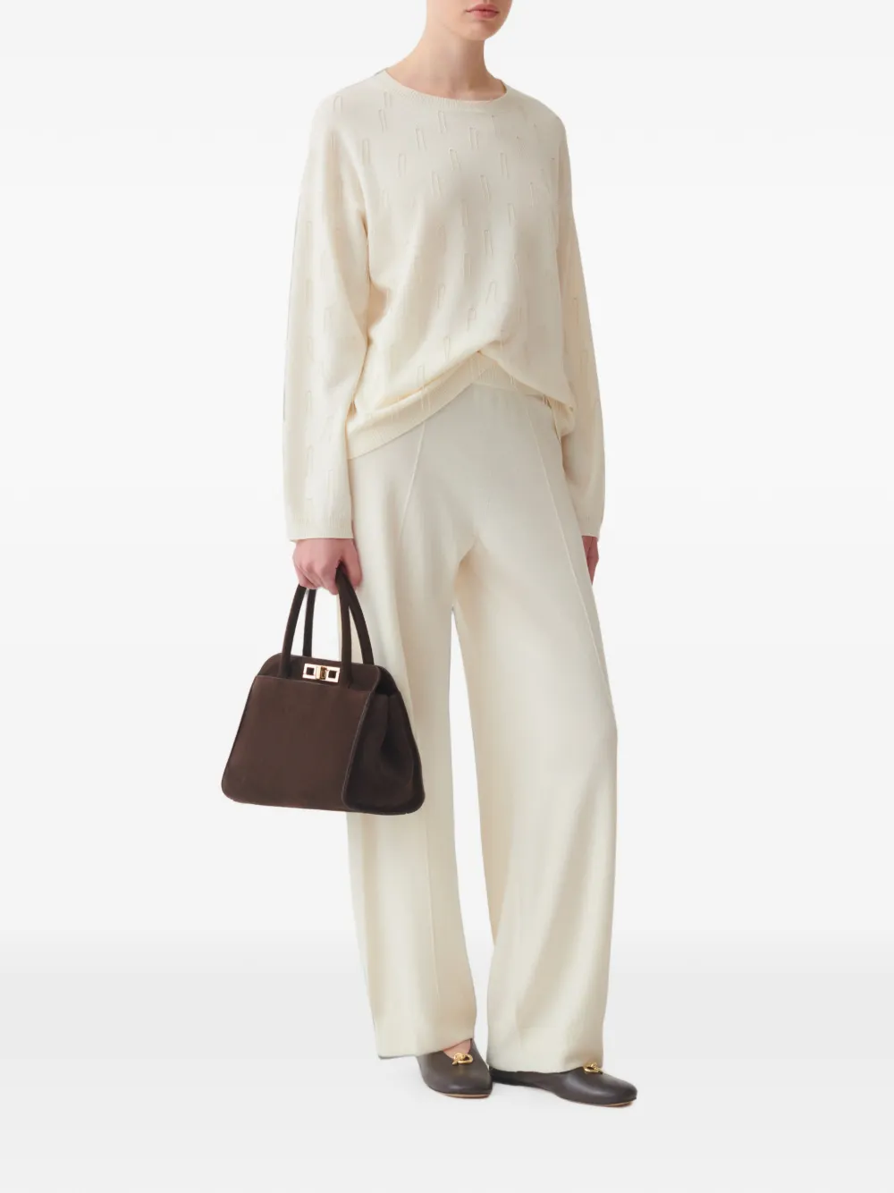 Fabiana Filippi Broek met naaddetail Wit