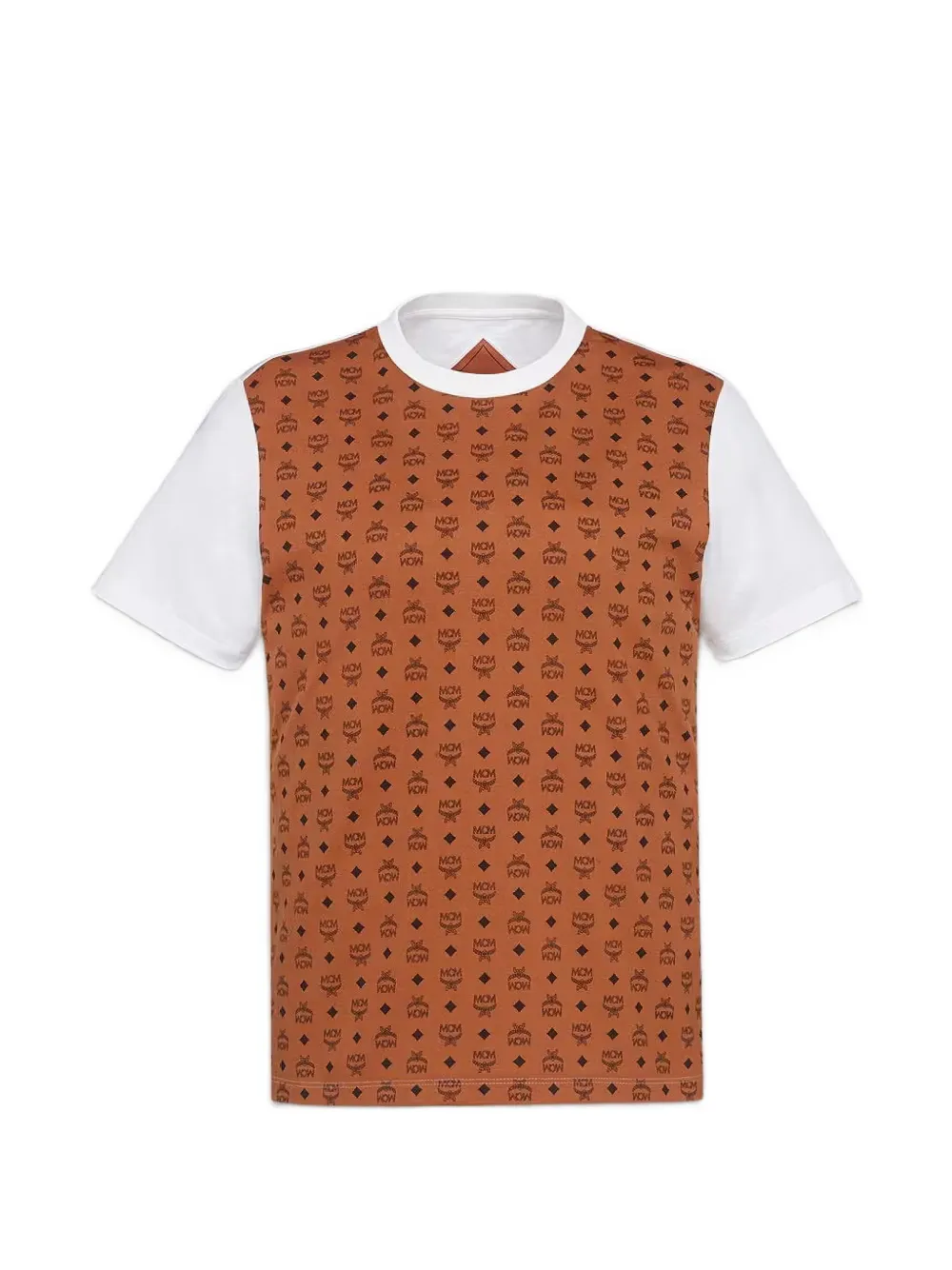 Mcm Visetos-print Panelled T-shirt In Brown