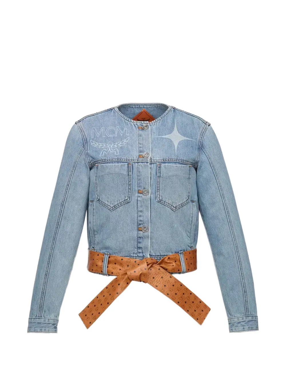 MCM Jeansjacke mit Logo-Print - Blau