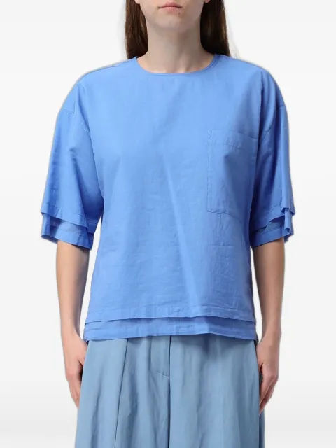 Tela drop-shoulder short-sleeve blouse